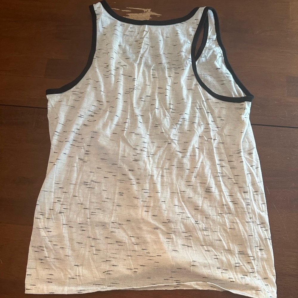 Women's White and Black Tank Top